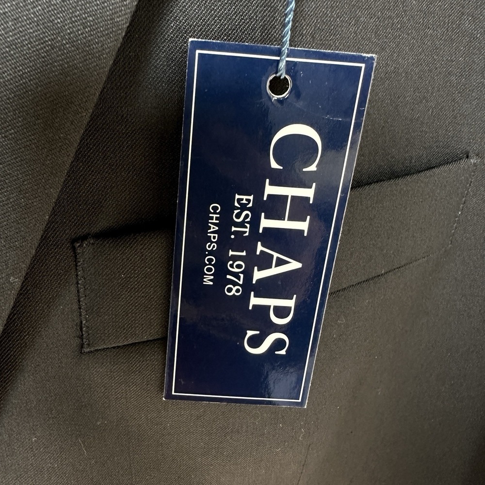 Chaps Ralph Lauren Blazer Sport Jacket Men's 48R Black Wool Blend Silver Button - Picture 7 of 15